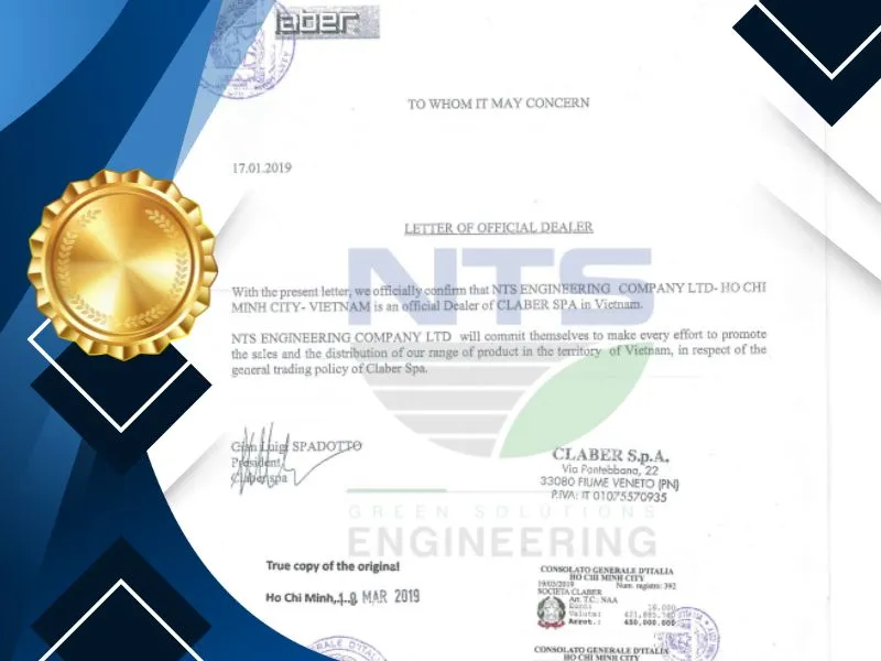 chung chi dai ly claber