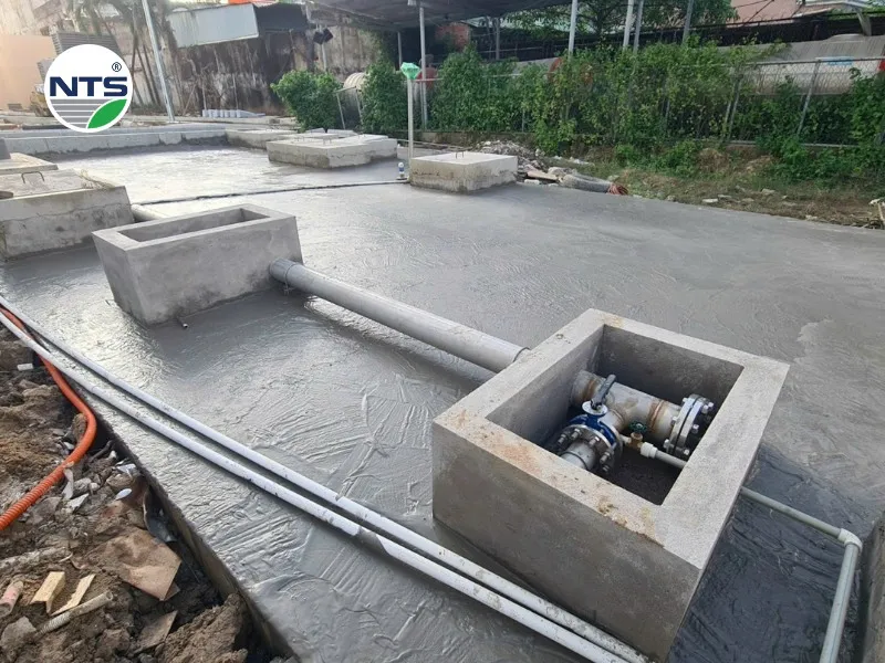 Đổ bê tông hệ thống xử lý nước thải bệnh viện